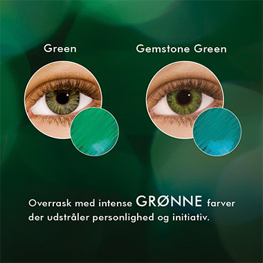 Farvede kontaktlinser med grønne nuancer Farvede kontaktlinser med grønne nuancer