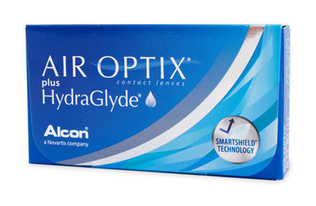 Æske med Alcon Air Optix HydraGlyde-kontaktlinser