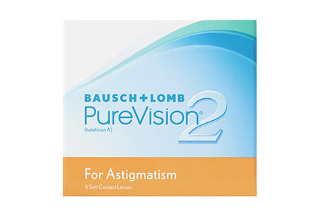 Æske med Bausch+Lomb PureVision 2 for Astigmatism-kontaktlinser