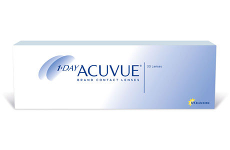 Æske med 1 Day Acuvue-kontaktlinser