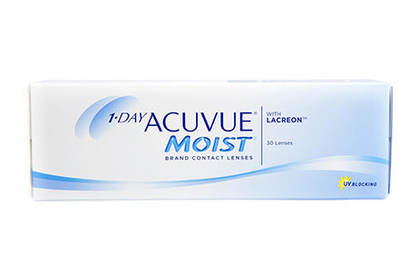 Æske med Acuvue Moist 1 Day-kontaktlinser 30 stk