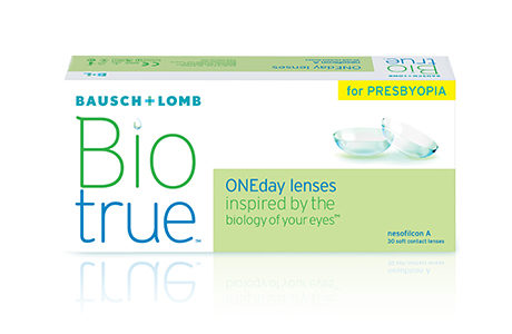 Æske med Bausch+Lomb Biotrue for Presbyopia-kontaktlinser