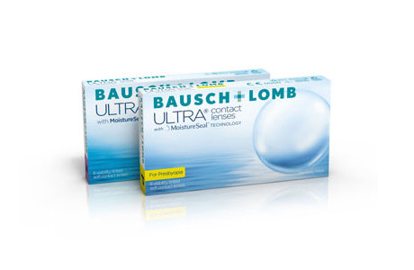 Æske med Bausch & Lomb Ultra for Presbyopia-kontaktlinser