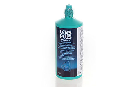Flaske med Lens Plus OcuPure kontaktlinsevæske