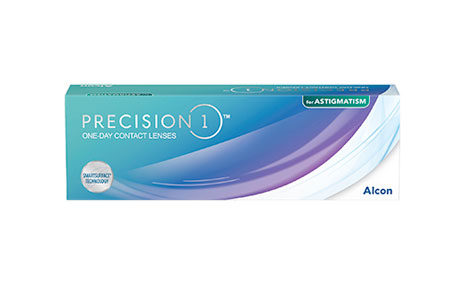 Æske med Alcon Precision1 astigmatism-kontaktlinser