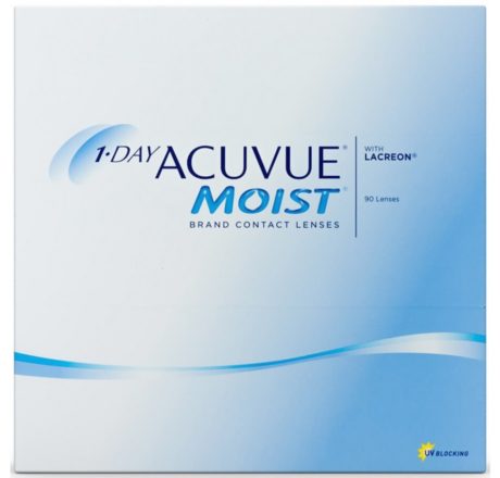 Æske med Acuvue Moist 1 Day-kontaktlinser 90 stk