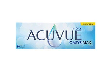 Æske med Johnson & Johnson Acuvue Oasys MAX multifocal 1 day-kontaktlinser